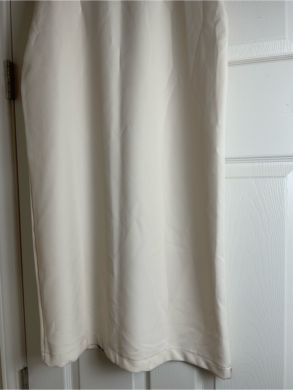 Zara Navy Blue & Cream Contrast Trim Midi Dress Size L - Picture 9 of 12